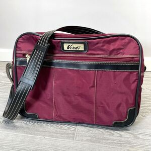 Vintage VERDI Red Burgundy Travel Carry On Luggage Crossbody Messenger Bag